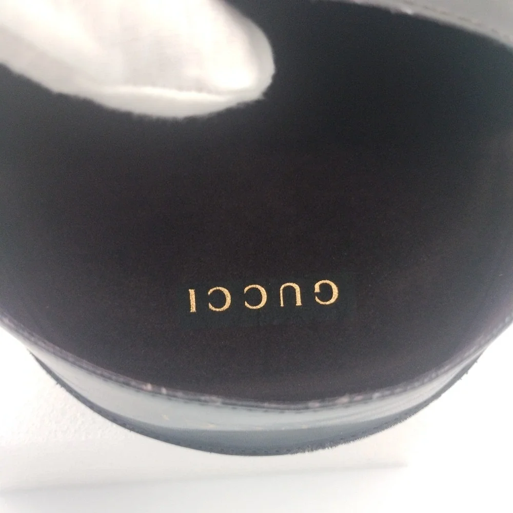 Vtg Gucci Leather Large Sunglasses Case Black Soft Flip Clam Shell Protection